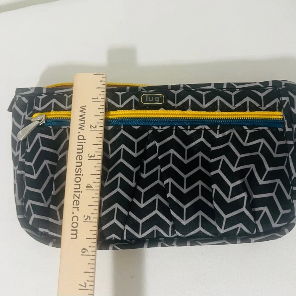 Lug Kids Organizer Pouch Black and Gray Geometric Chevron Pouch Yellow Zipper